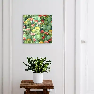 Decorative key box Colorful garden with a dark background