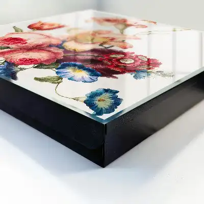 Key cabinet Colorful flowers in pastel colors