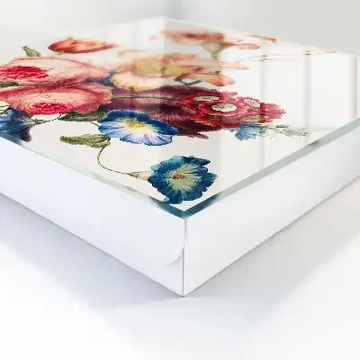Key cabinet Colorful flowers in pastel colors