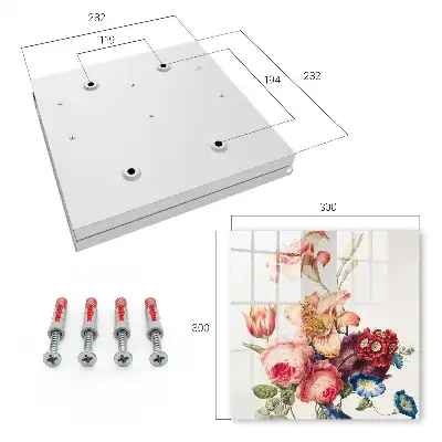 Key cabinet Colorful flowers in pastel colors