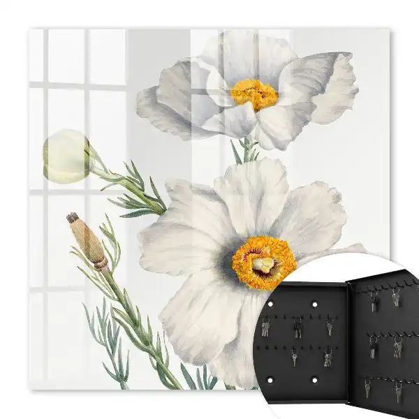 Wall mounted key box Flowers nature with greenery centers