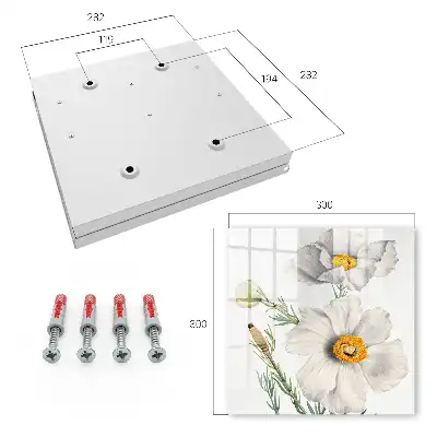 Wall mounted key box Flowers nature with greenery centers
