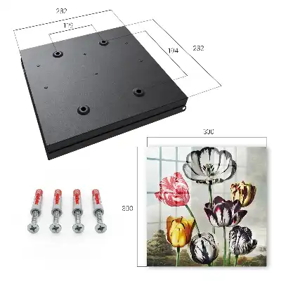 Wall mounted key cabinet Retro tulips full of energy