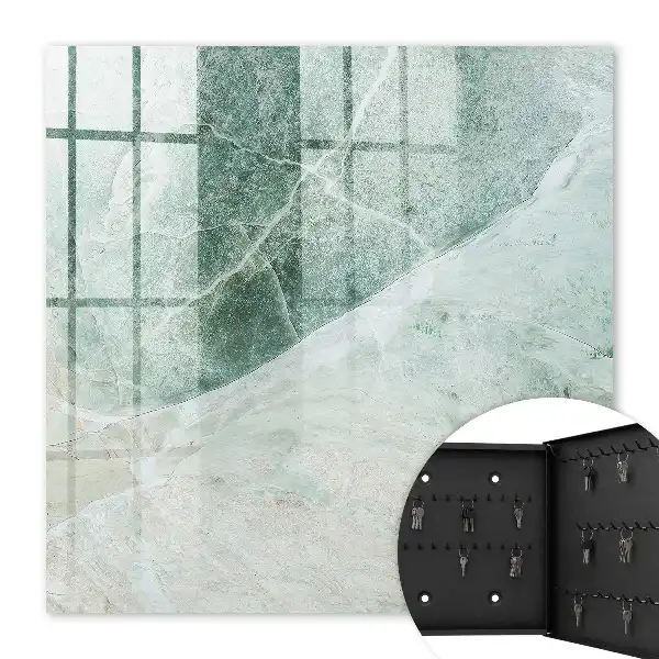 Wall Mounted Key Box with Marble Beige Accents