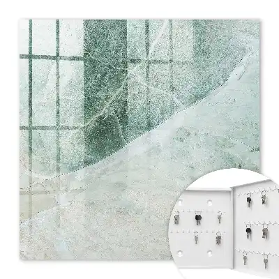 Wall Mounted Key Box with Marble Beige Accents
