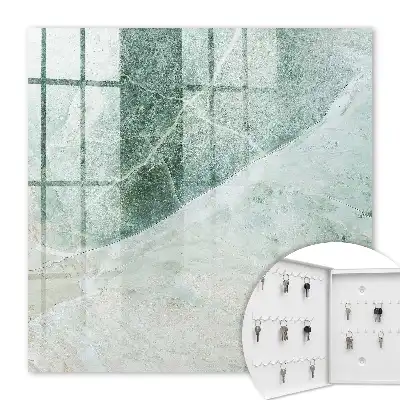 Wall Mounted Key Box with Marble Beige Accents