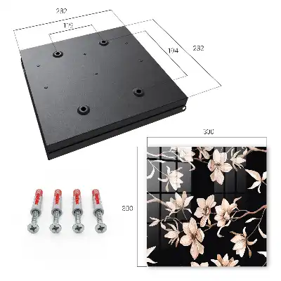 Key cabinet Cream flowers with subtle details