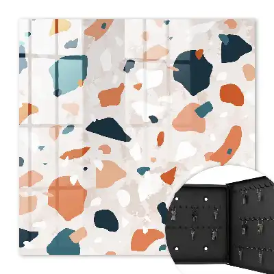 Wall mounted key box Colorful chaos in an abstract style