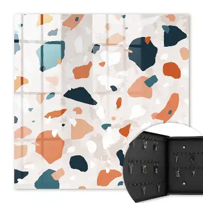 Wall mounted key box Colorful chaos in an abstract style