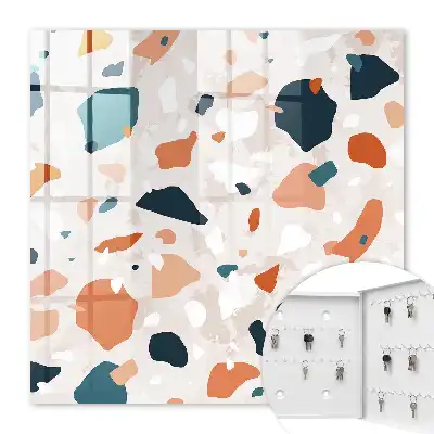 Wall mounted key box Colorful chaos in an abstract style