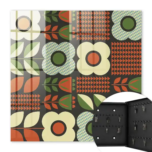 Decorative key box Cheerful geometric flower patterns
