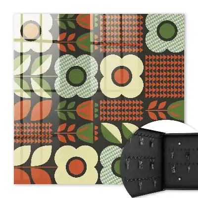 Decorative key box Cheerful geometric flower patterns