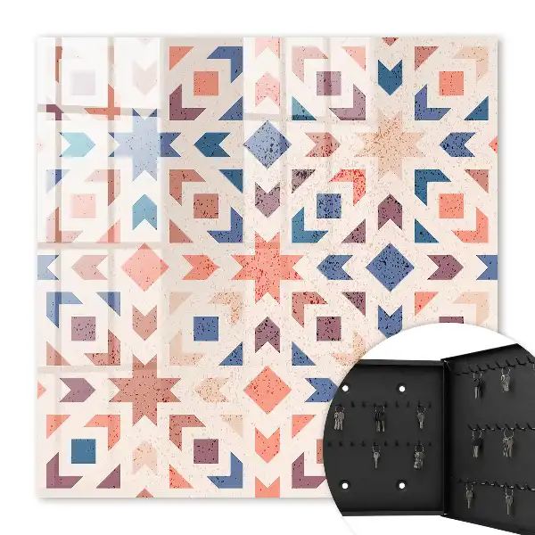 Key cabinet Geometric pattern in warm colors