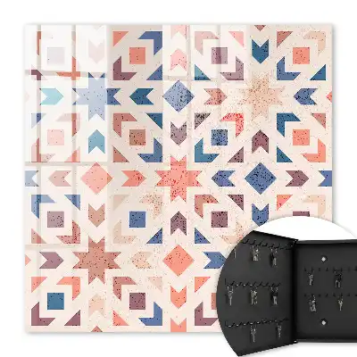 Key cabinet Geometric pattern in warm colors