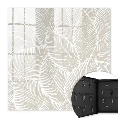 Wall mounted key box Calm leaves in subdued colors
