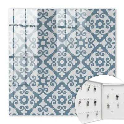 Decorative key box Geometric elegance in shades of blue