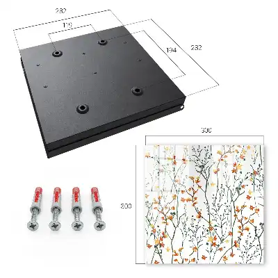 Wall mounted key cabinet Floral pattern on a white background