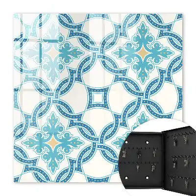 Decorative key box Decorative mosaic in shades of turquoise