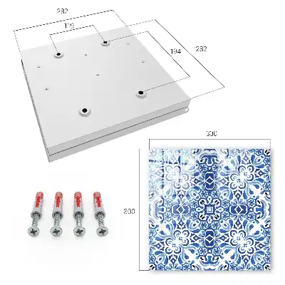 Key cabinet Tiled ornaments in shades of blue