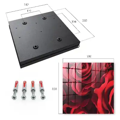 Wall mounted key box Red roses enliven the interior
