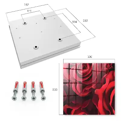 Wall mounted key box Red roses enliven the interior