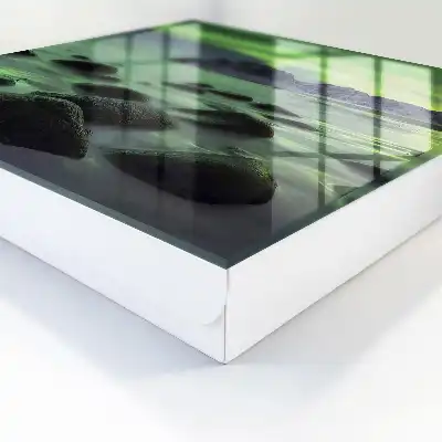 Key box for home Northern Lights on the rocky coast
