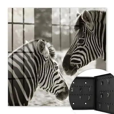 Key cabinet Zebras together in black and white harmony