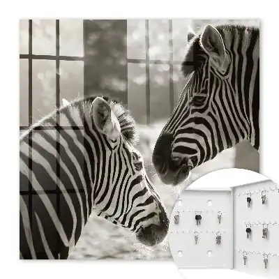 Key cabinet Zebras together in black and white harmony