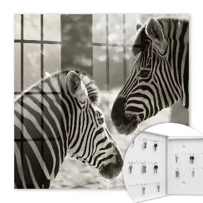 Key cabinet Zebras together in black and white harmony