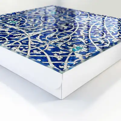 Decorative key box Blue arabesque pattern