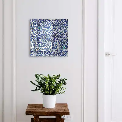 Decorative key box Blue arabesque pattern