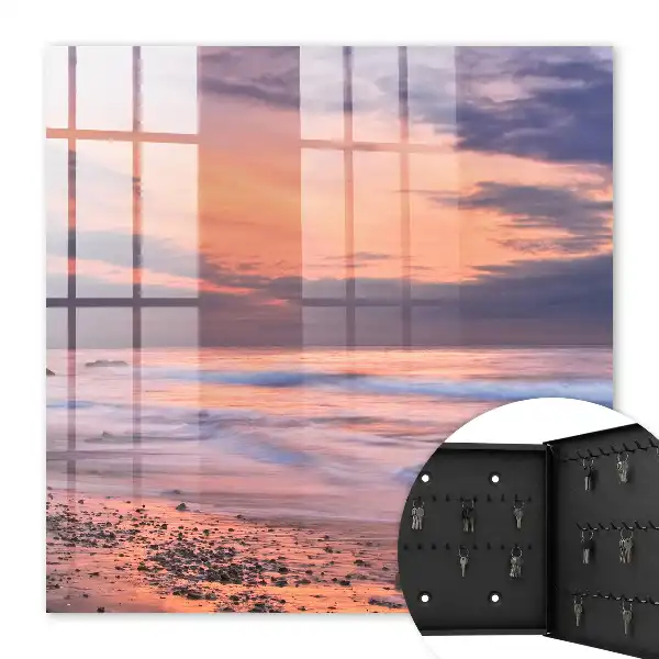 Wall mounted key cabinet Sunset over the sea