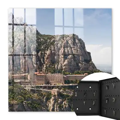 Decorative key box Mountain architecture enriched with a monastery
