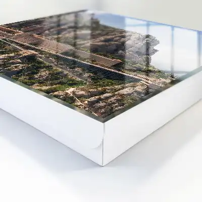 Decorative key box Mountain architecture enriched with a monastery