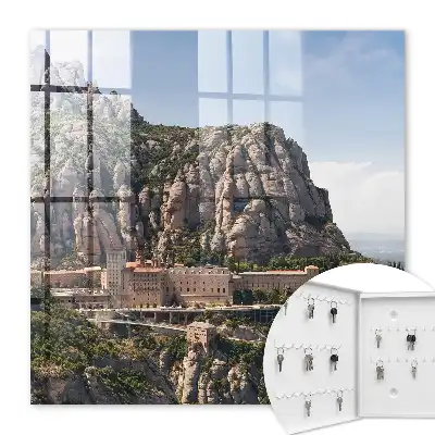Decorative key box Mountain architecture enriched with a monastery