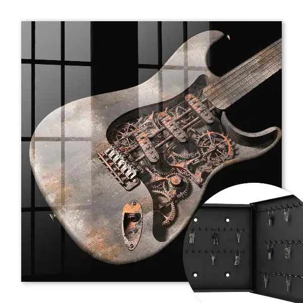 Key cabinet Mechanical guitar with cogs and gears