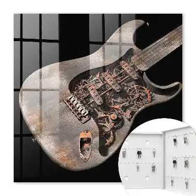 Key cabinet Mechanical guitar with cogs and gears