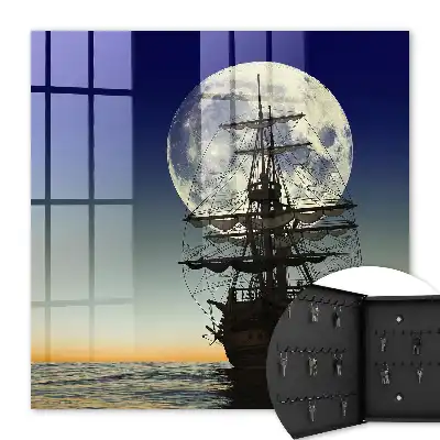 Wall mounted key box Night sails of the full moon