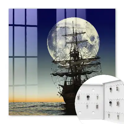 Wall mounted key box Night sails of the full moon