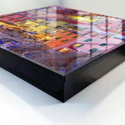 Wall mounted key cabinet The colors of the city vibrant with life