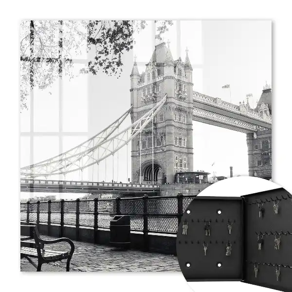 Wall mounted key box Gothic bridge surrounded by nature