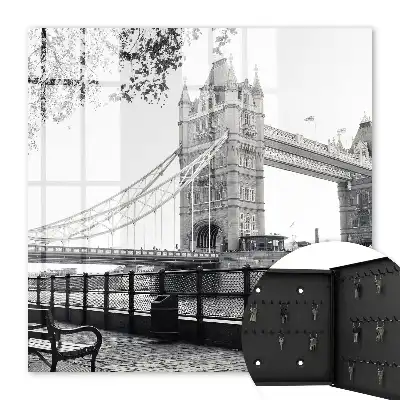 Wall mounted key box Gothic bridge surrounded by nature