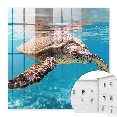 Decorative key box The underwater world of blue water