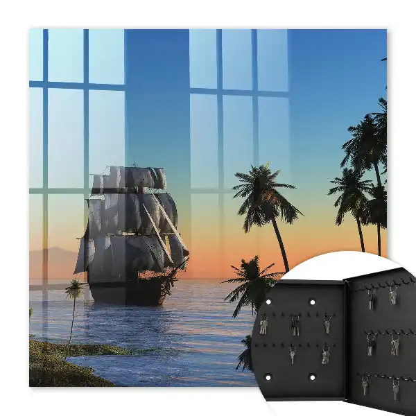 Key cabinet Sea sailing ship sun palm