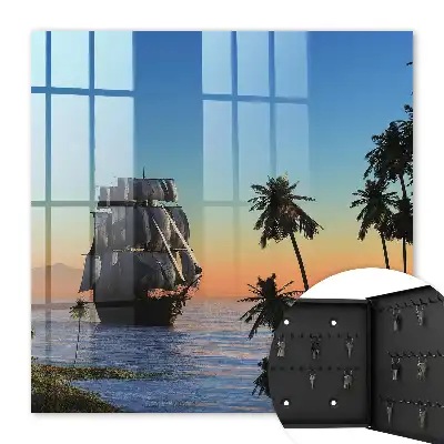 Key cabinet Sea sailing ship sun palm