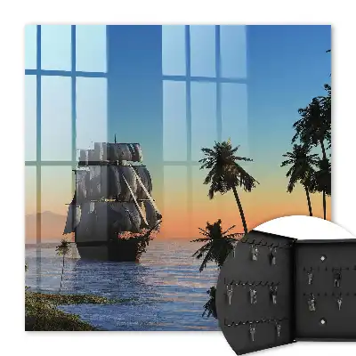 Key cabinet Sea sailing ship sun palm