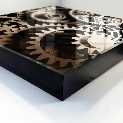 Wall mounted key cabinet Mechanical symbiosis of metallic colors