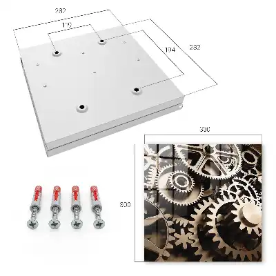 Wall mounted key cabinet Mechanical symbiosis of metallic colors