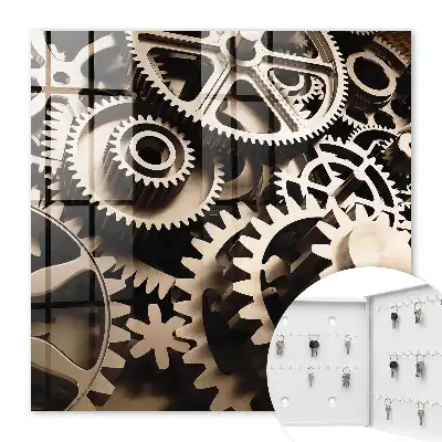 Wall mounted key cabinet Mechanical symbiosis of metallic colors