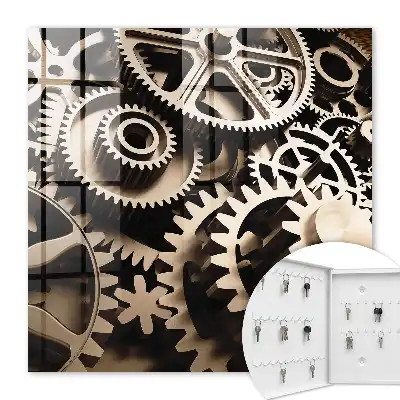 Wall mounted key cabinet Mechanical symbiosis of metallic colors